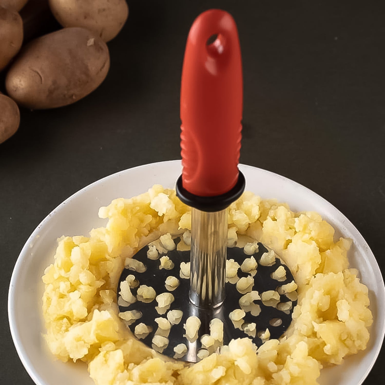 High Grade Stainless Steel Potato Masher Paubhaji / Pav Bhaji Masher with Plastic handle (1 Pc) High Grade Stainless Steel Potato Masher Paubhaji / Pav Bhaji Masher with Plastic handle (1 Pc)